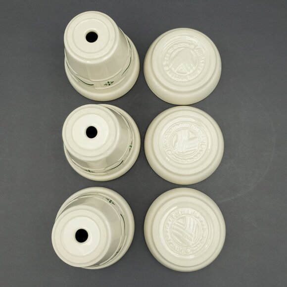 Longaberger Woven Traditions Heritage Green Flower Pots Saucers Woodcrafts Riser - Picture 7 of 10